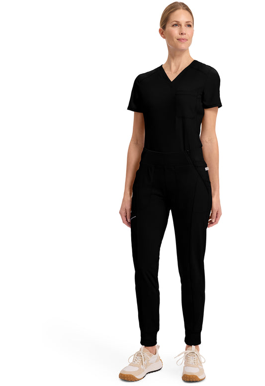 Mid Rise Tapered Leg Jogger Pant met ribgebreide tailleband en reflecterende details CKE110A
