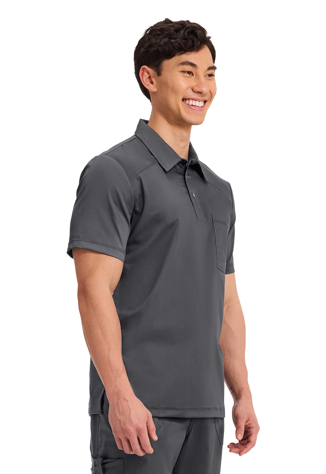Polo shirt voor heren met mesh schouderpanelen en 2-way stretch WWE615
