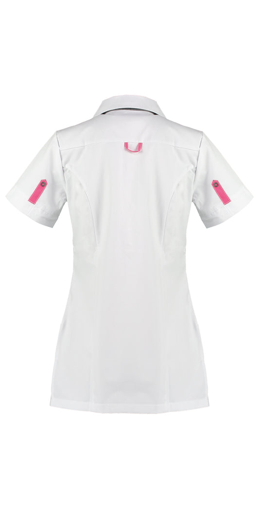 Damen-Pflegejacke Kristel weiß mit Farbakzenten in 3 Farben