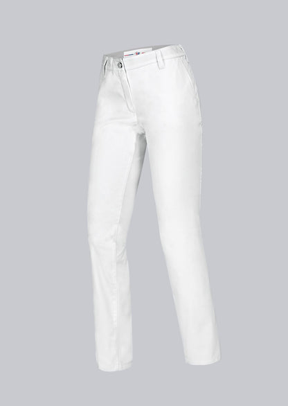 BP® katoenen chinobroek voor dames wit met modern fit en 100% katoen