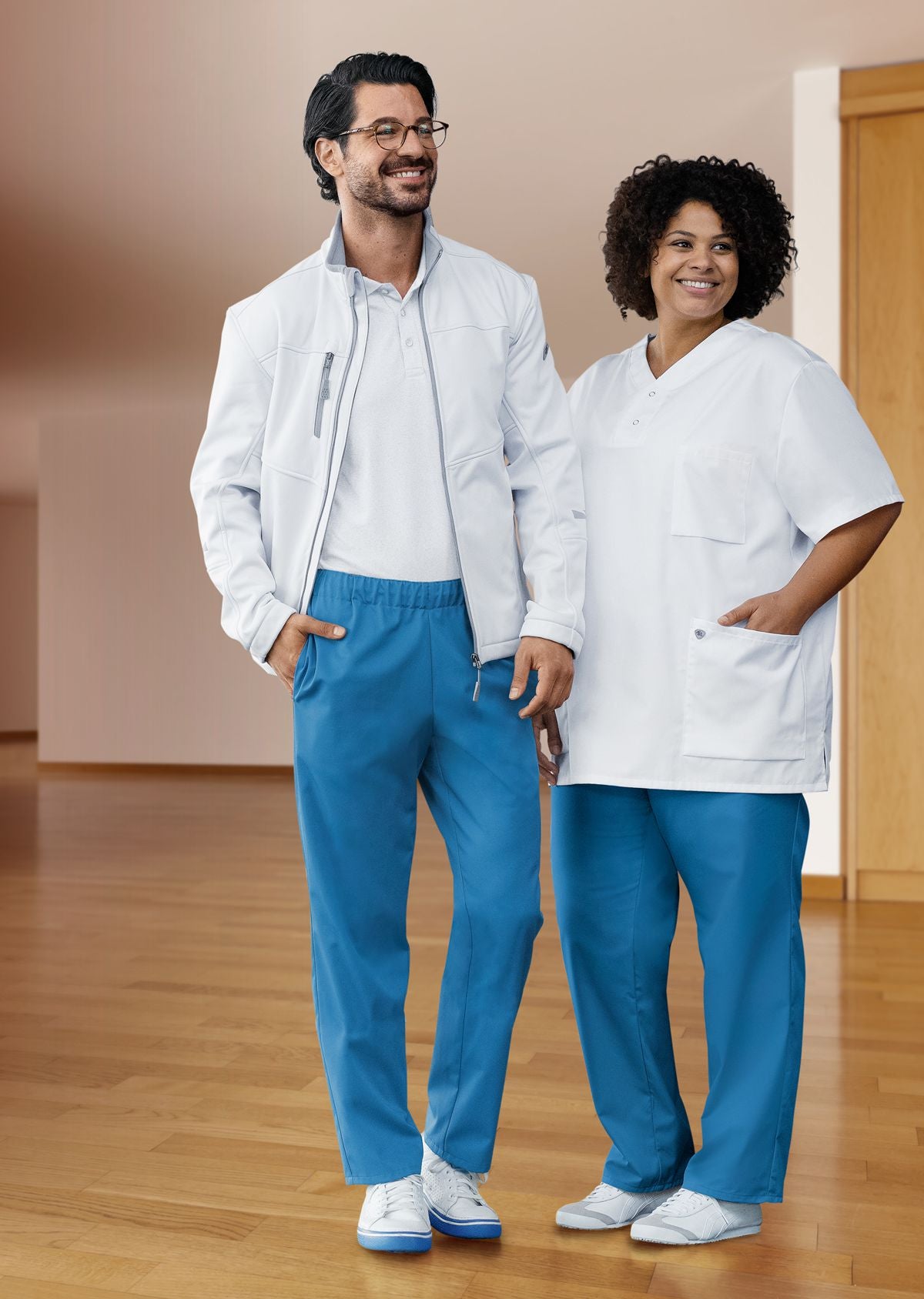 BP® Pantalon voor haar & hem unisex nachtblauw met stretch en elastische taille met tunnelkoord