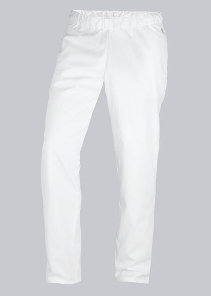 BP® Pantalon voor haar & hem unisex wit met elastische taille en tunnelkoord