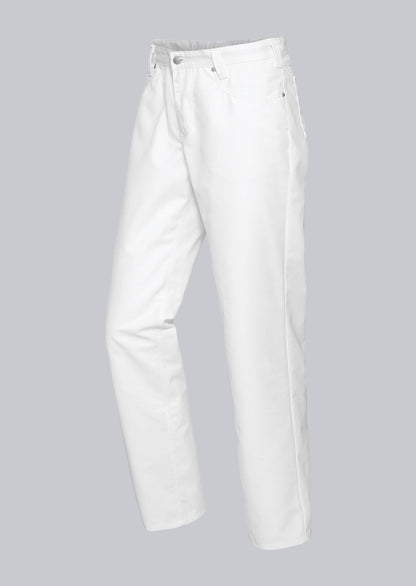 BP® Trousers for her & him unisex wit met five-pocket design en verstelbare tailleband
