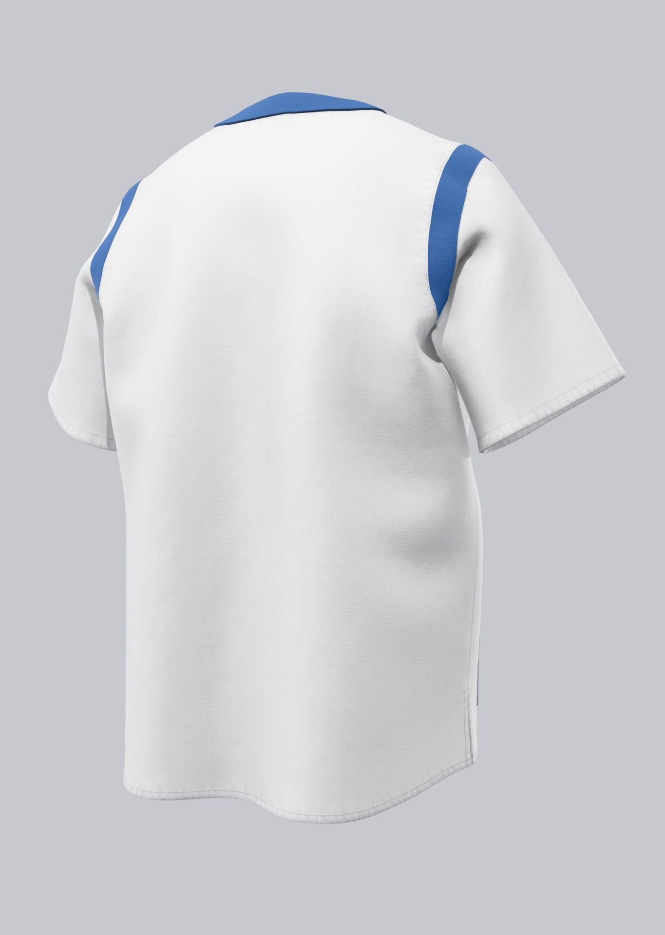 BP lichte unisex zorgtuniek wit met azuurblauw met stretch, smartphonezak en moderne pasvorm