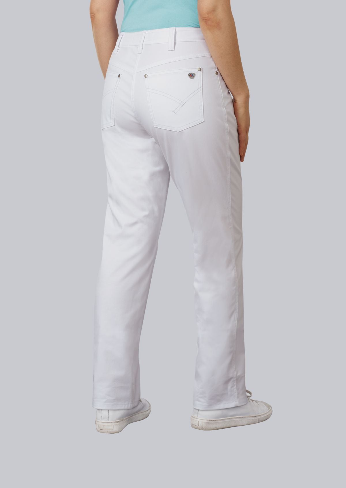 BP® stretch damesjeans wit met five-pocket design en klinknagels