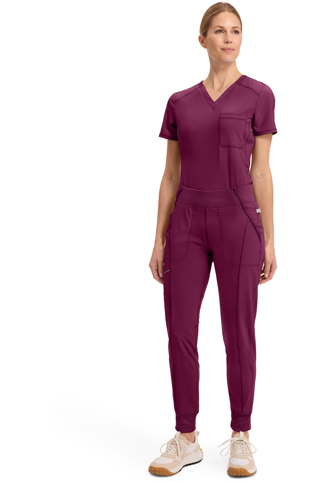 Mid Rise Tapered Leg Jogger Pant met ribgebreide tailleband en reflecterende details CKE110A