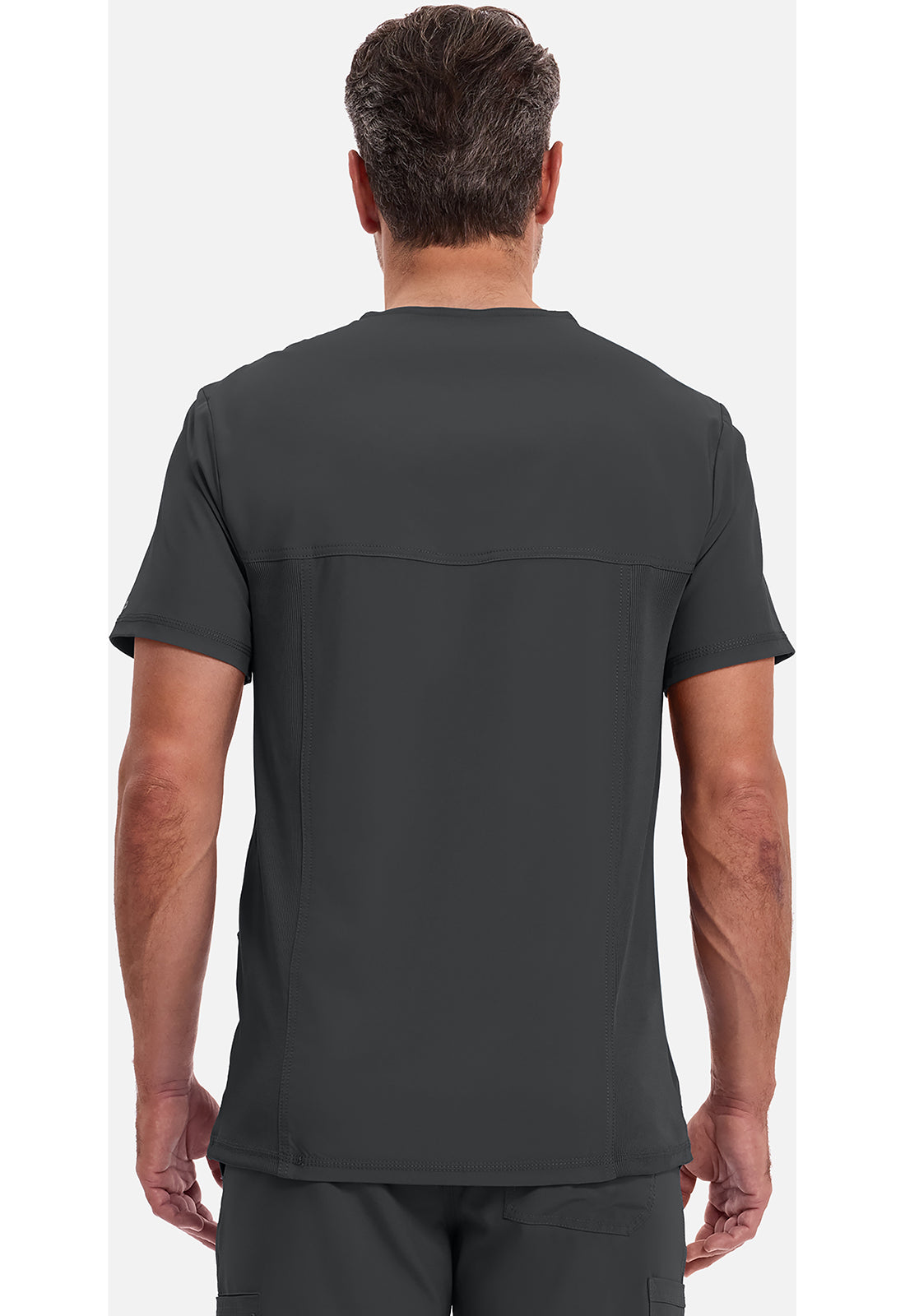Heren T-shirt met V-hals met ribgebreide panelen en 360° stretch CKE900A