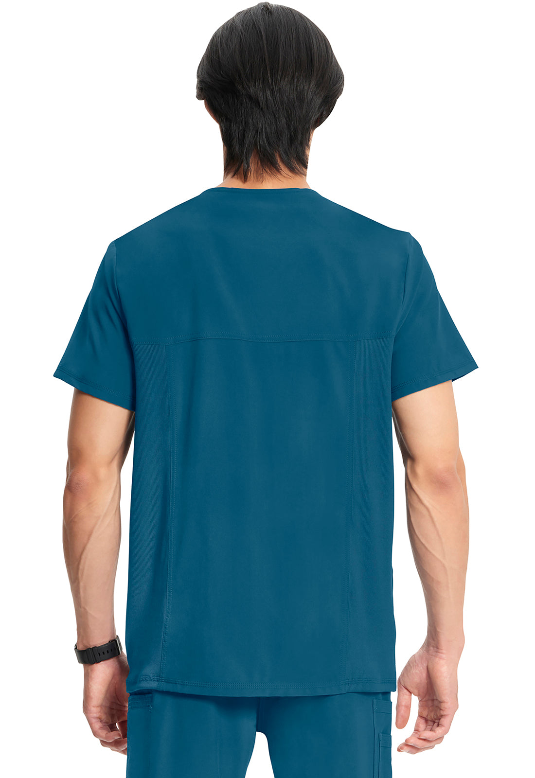 Heren T-shirt met V-hals met ribgebreide panelen en 360° stretch CKE900A