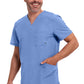 Heren T-shirt met V-hals met ribgebreide panelen en 360° stretch CKE900A