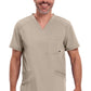 Heren T-shirt met V-hals met ribgebreide panelen en 360° stretch CKE900A