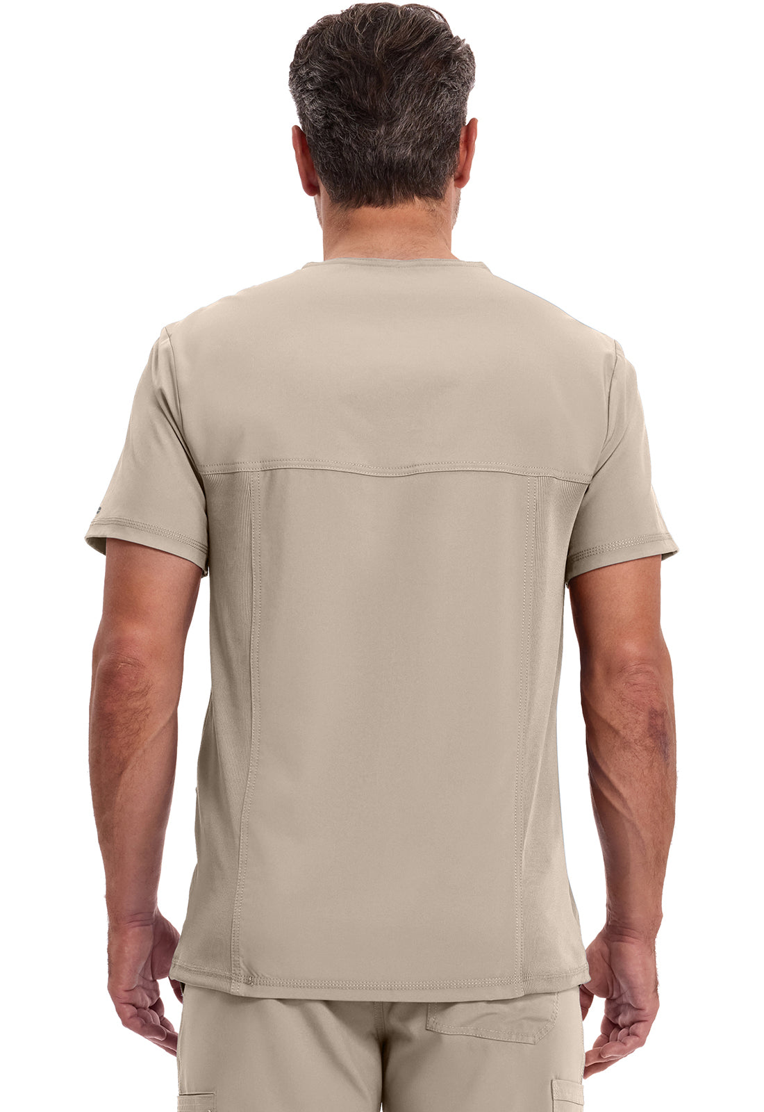 Heren T-shirt met V-hals met ribgebreide panelen en 360° stretch CKE900A