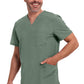Heren T-shirt met V-hals met ribgebreide panelen en 360° stretch CKE900A