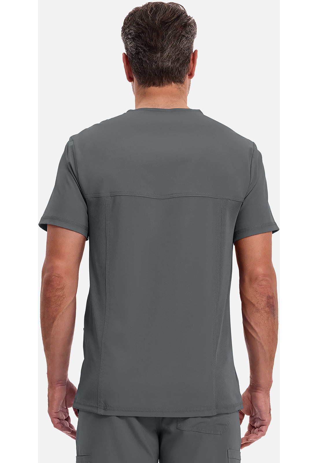 Heren T-shirt met V-hals met ribgebreide panelen en 360° stretch CKE900A