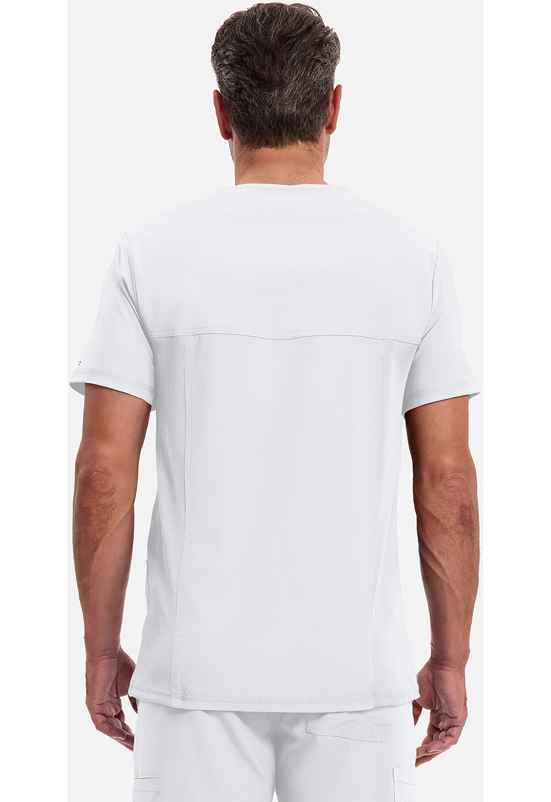 Heren T-shirt met V-hals met ribgebreide panelen en 360° stretch CKE900A