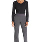 Pull-on broek met normale taille en taps toelopende pijpen met elastische tailleband en 360° stretch