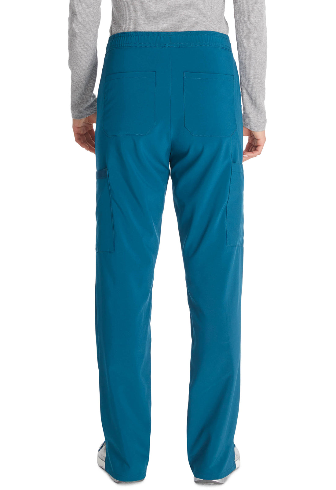 Middelhoge taille broek met rechte pijpen en trekkoord dames met 360° stretch en cargozakken DKE010