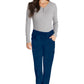 Middelhoge taille broek met rechte pijpen en trekkoord dames met 360° stretch en cargozakken DKE010