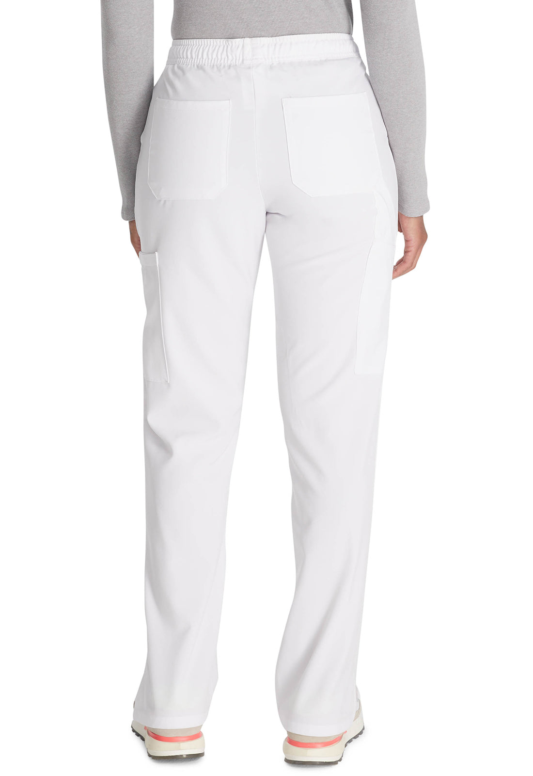 Middelhoge taille broek met rechte pijpen en trekkoord dames met 360° stretch en cargozakken DKE010