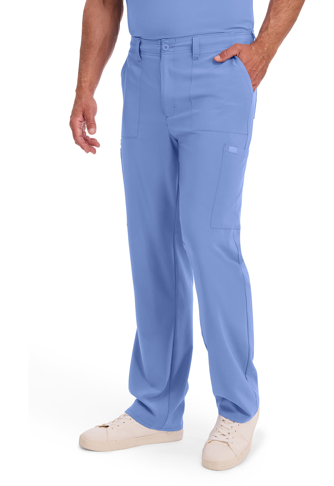 Herenbroek met natuurlijke taille en trekkoord met rechte pijpen en 360° stretch