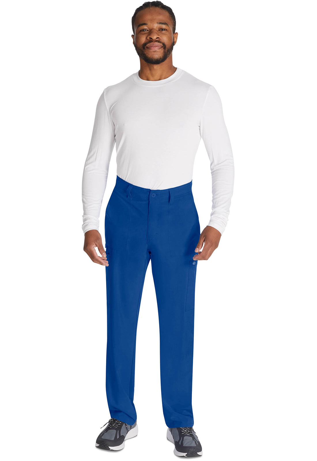 Herenbroek met natuurlijke taille en trekkoord met rechte pijpen en 360° stretch