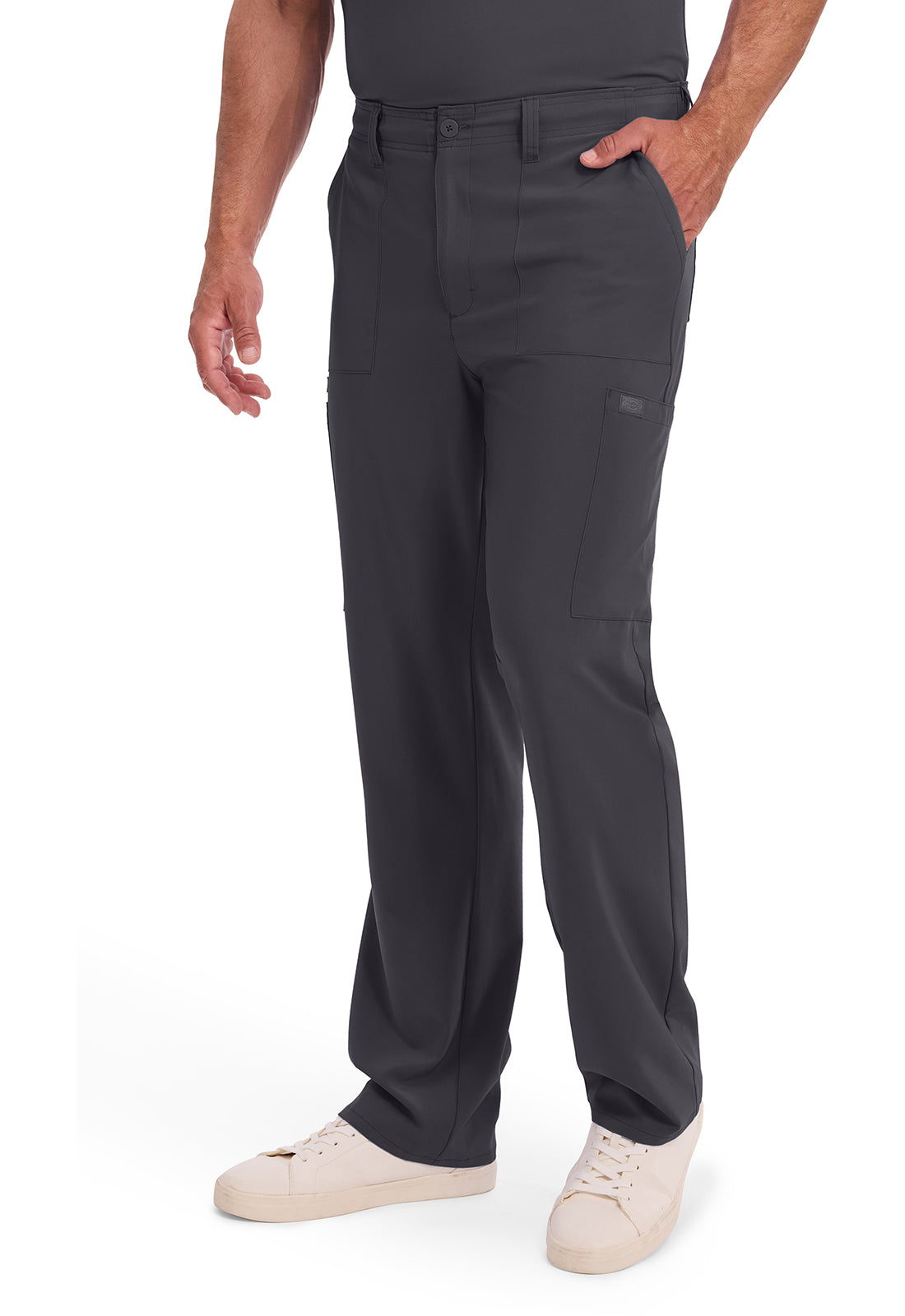 Herenbroek met natuurlijke taille en trekkoord met rechte pijpen en 360° stretch