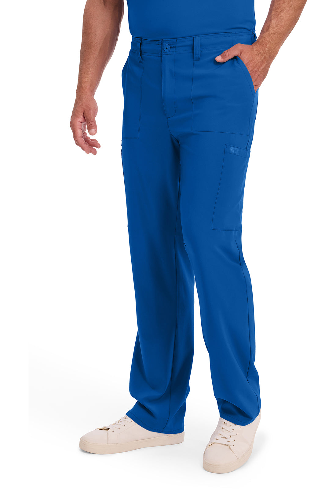 Herenbroek met natuurlijke taille en trekkoord met rechte pijpen en 360° stretch