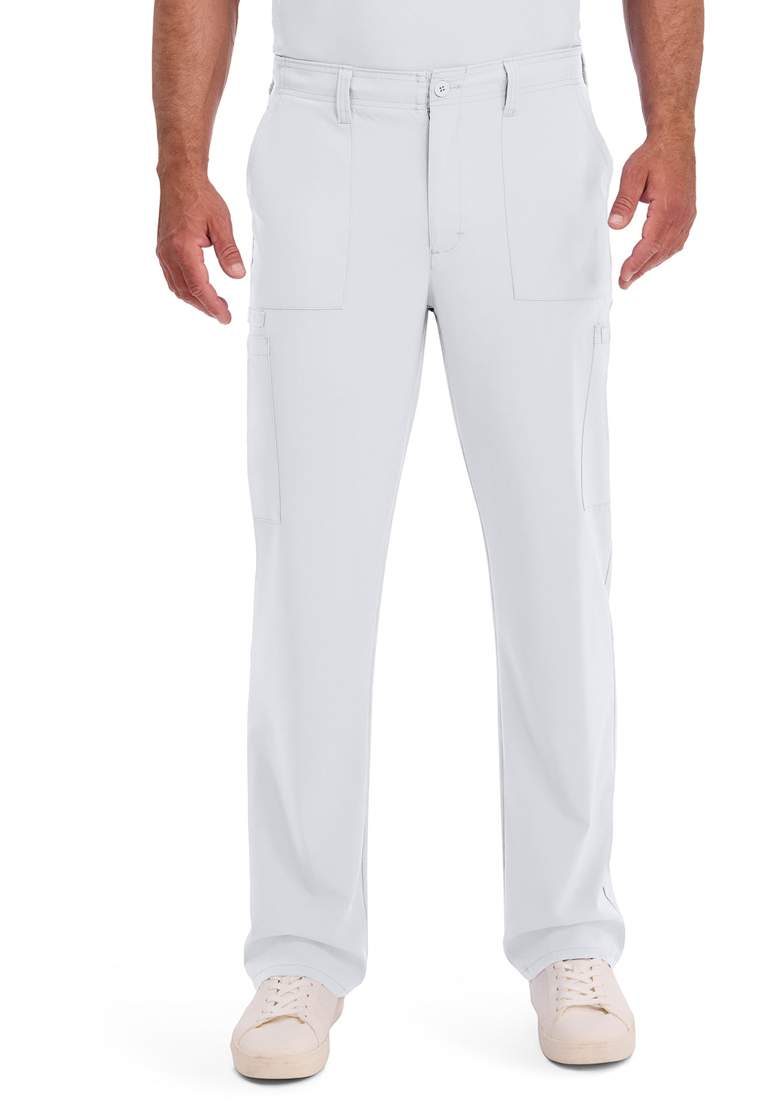 Herenbroek met natuurlijke taille en trekkoord met rechte pijpen en 360° stretch