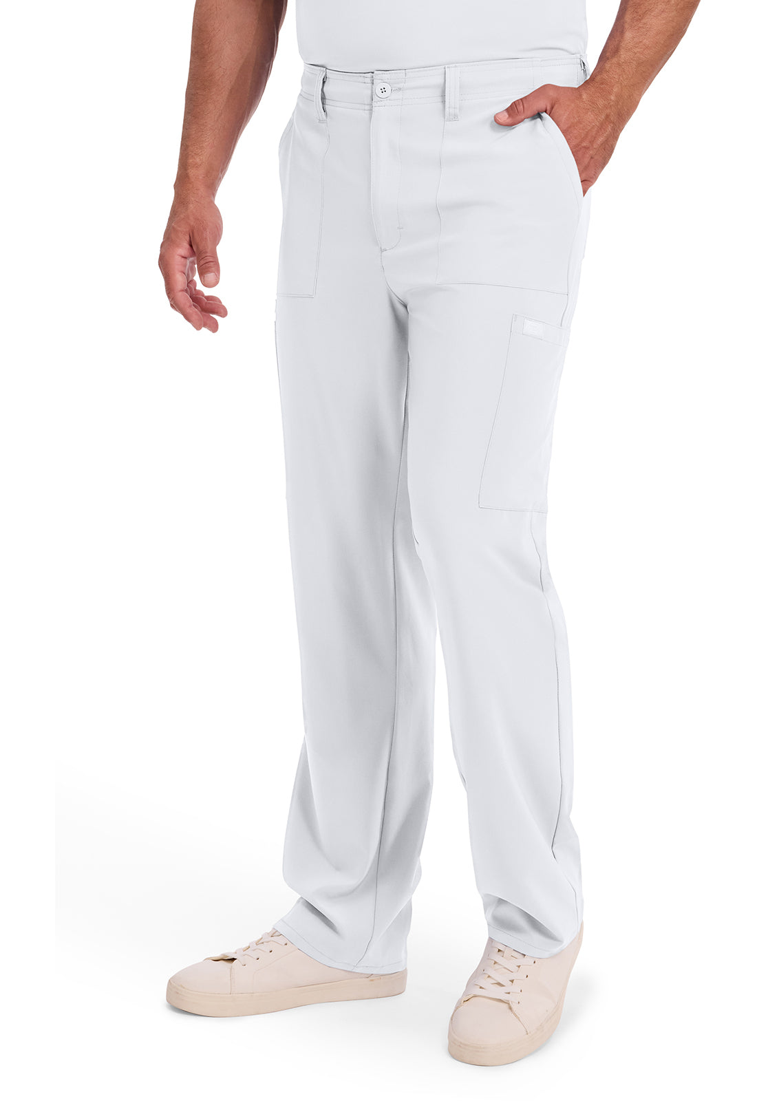 Herenbroek met natuurlijke taille en trekkoord met rechte pijpen en 360° stretch