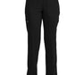 Mid-rise taps toelopende pull-on broek dames met elastische tailleband en stretchstof