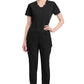 Mid-rise taps toelopende pull-on broek dames met elastische tailleband en stretchstof