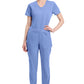 Mid-rise taps toelopende pull-on broek dames met elastische tailleband en stretchstof