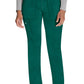 Mid-rise taps toelopende pull-on broek dames met elastische tailleband en stretchstof