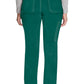 Mid-rise taps toelopende pull-on broek dames met elastische tailleband en stretchstof