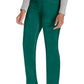 Mid-rise taps toelopende pull-on broek dames met elastische tailleband en stretchstof