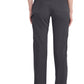 Mid-rise taps toelopende pull-on broek dames met elastische tailleband en stretchstof