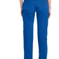 Mid-rise taps toelopende pull-on broek dames met elastische tailleband en stretchstof