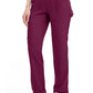 Mid-rise taps toelopende pull-on broek dames met elastische tailleband en stretchstof