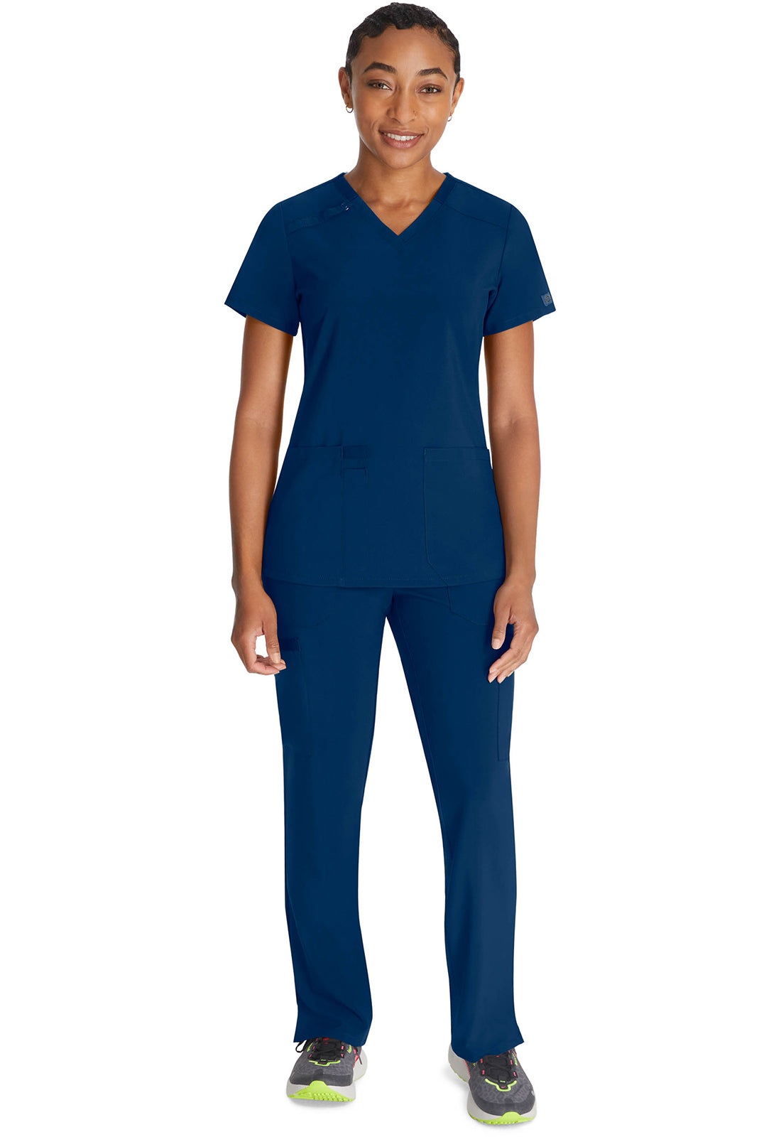 Top met V-hals dames met moderne pasvorm en 360° stretch
