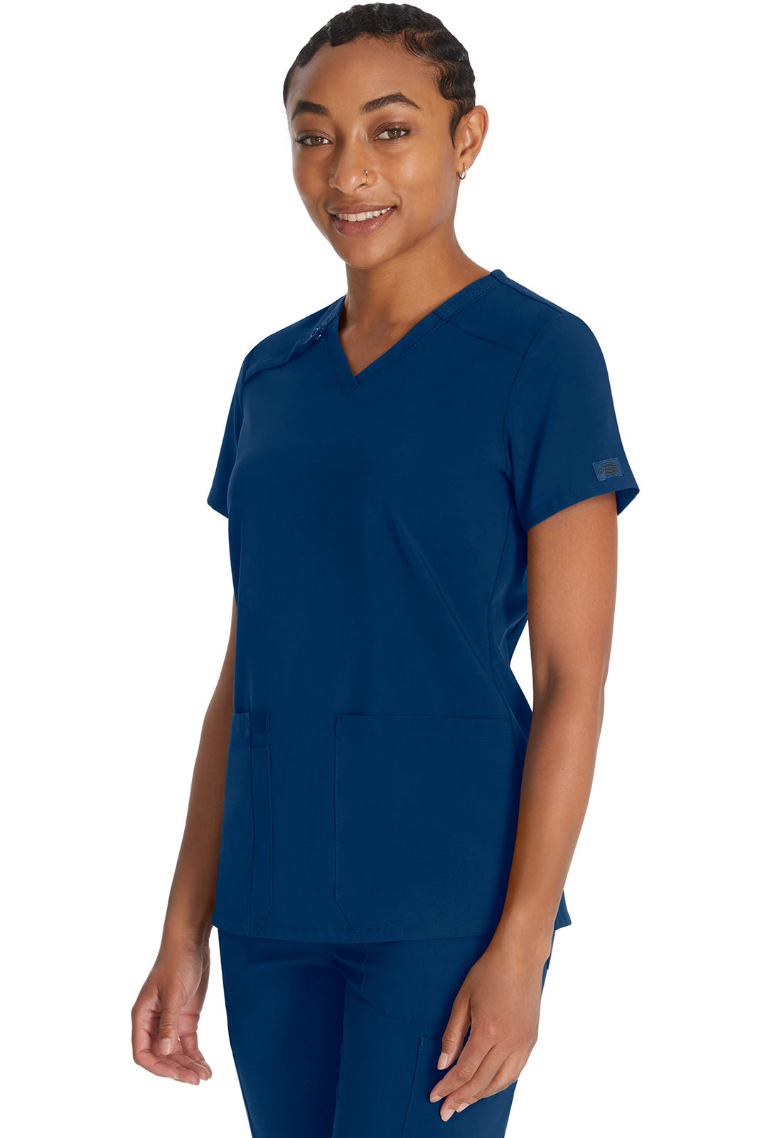 Top met V-hals dames met moderne pasvorm en 360° stretch
