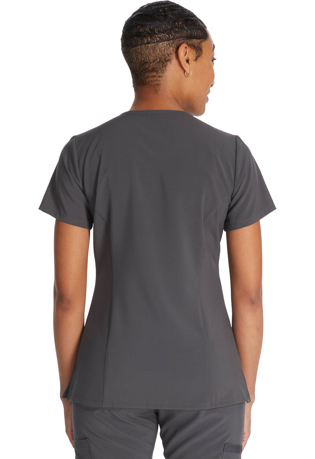 Top met V-hals dames met moderne pasvorm en 360° stretch