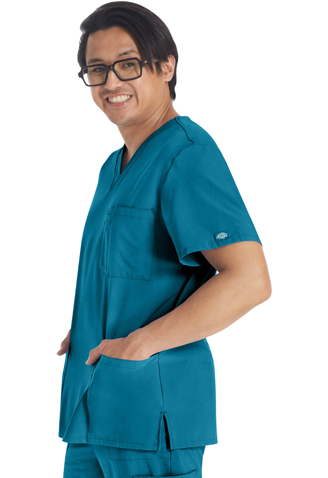 Heren T-shirt met V-hals met moderne pasvorm en 360° stretch
