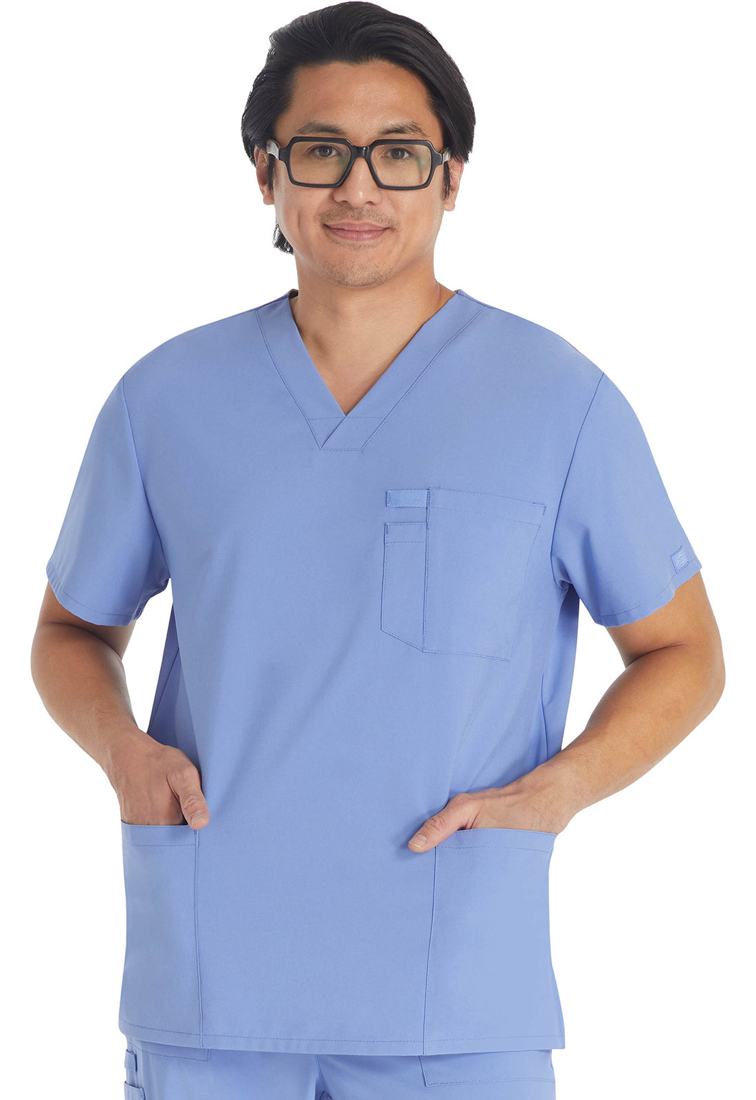 Heren T-shirt met V-hals met moderne pasvorm en 360° stretch