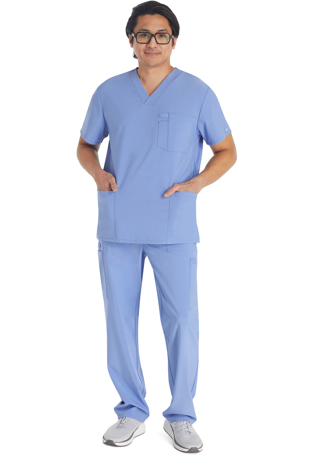 Heren T-shirt met V-hals met moderne pasvorm en 360° stretch