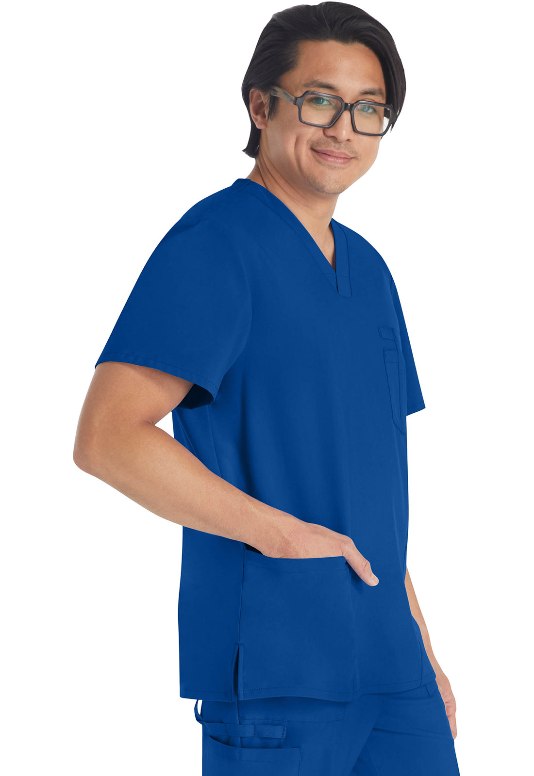 Heren T-shirt met V-hals met moderne pasvorm en 360° stretch