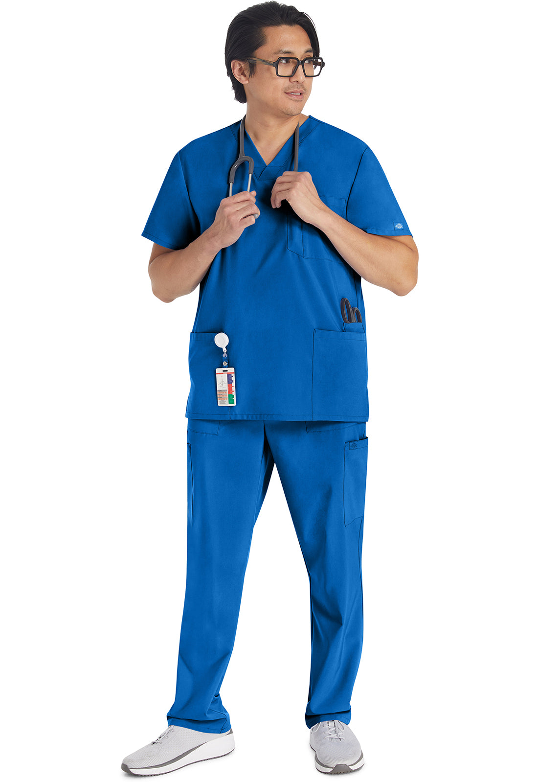 Heren T-shirt met V-hals met moderne pasvorm en 360° stretch