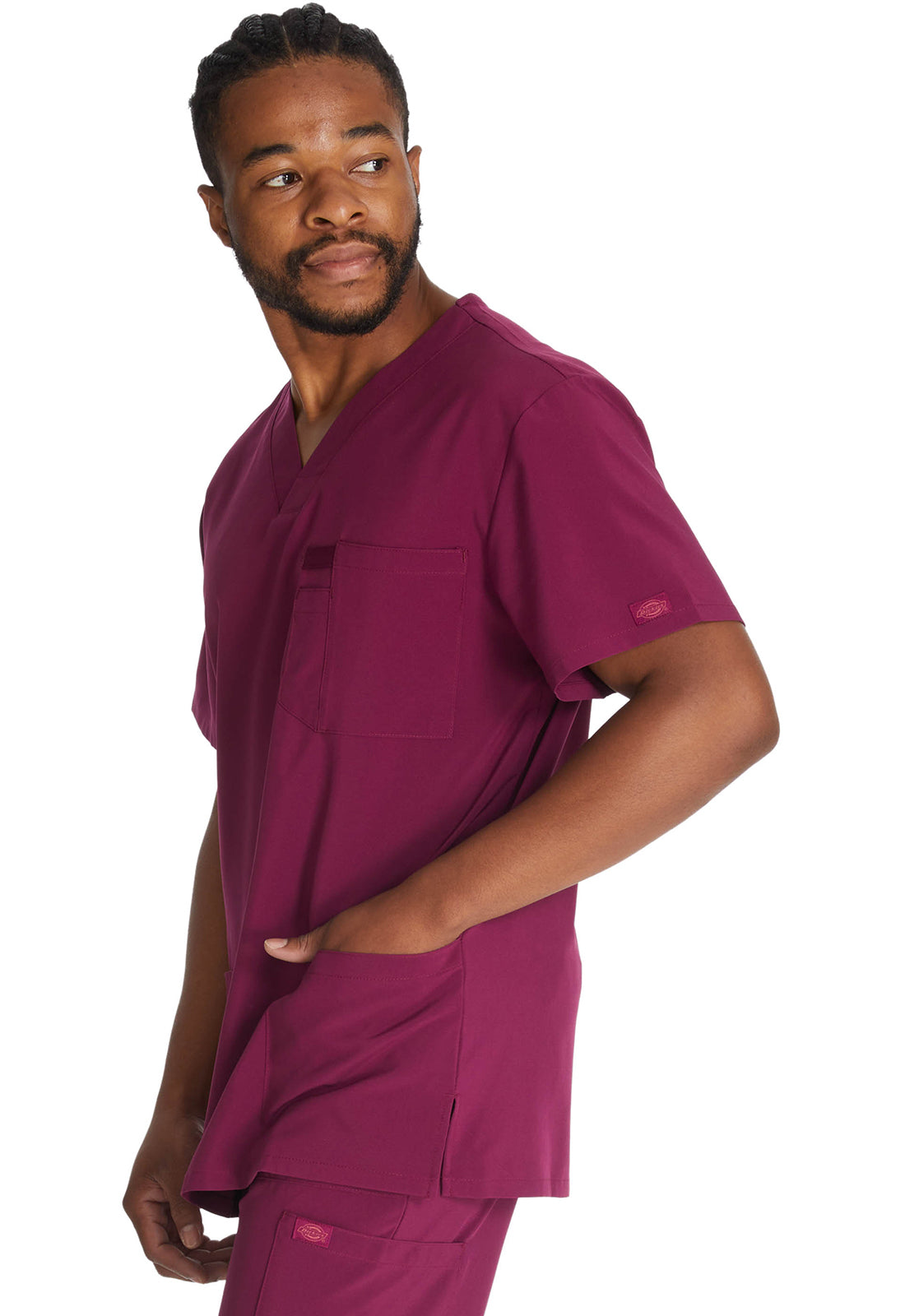 Heren T-shirt met V-hals met moderne pasvorm en 360° stretch