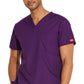 Unisex top met V-hals die in de broek gedragen kan worden met borstzak en zijsplitten