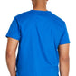 Unisex top met V-hals die in de broek gedragen kan worden met borstzak en zijsplitten