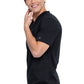 Heren T-shirt met V-hals met gebreide panelen en 2-way stretch