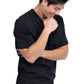 Heren T-shirt met V-hals met gebreide panelen en 2-way stretch
